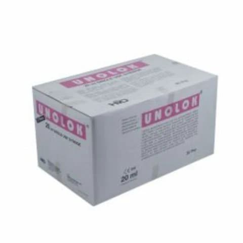 Unolok – Disposable Syringe 20mI Luer Lock with 21G x 11/2inch Needle – Box of 25
