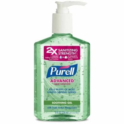Purell – Advanced Hand Sanitizer Soothing Gel with Aloe and Vitamin-E Pump Bottle, 236ml – 3016-12
