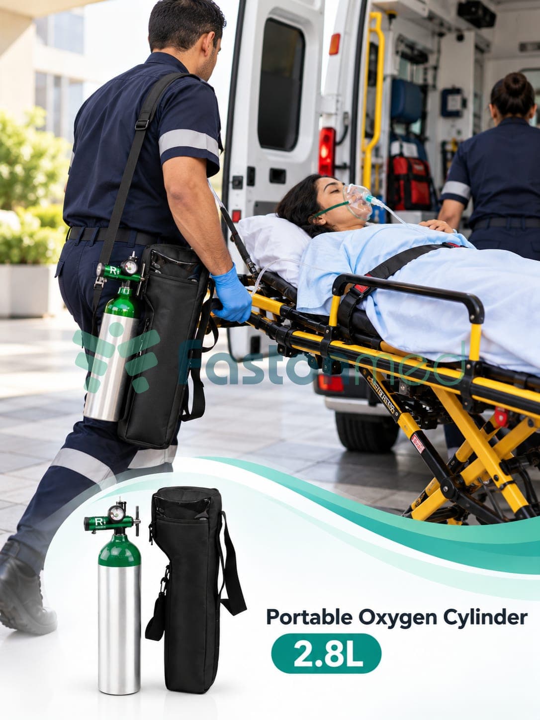 Portable Medical Oxygen Cylinder – 2.8L thumbnail 2