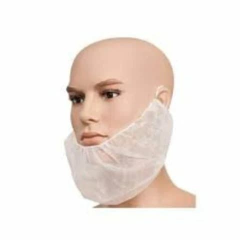 Pack of 100 Disposable Beard Covers, White