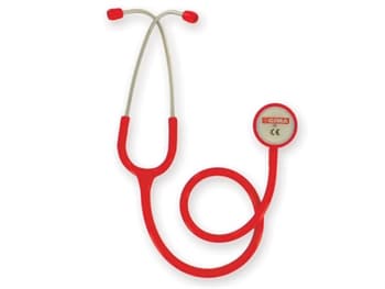 GIMA Classic Dual-Head Stainless Steel Stethoscope – Red (32538)