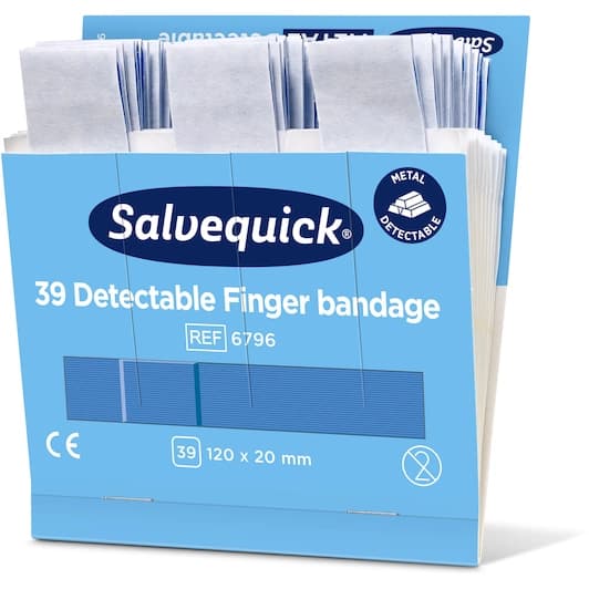 Salvequick Blue Detectable Finger Plasters – 120 × 20 mm | 6796 thumbnail 2