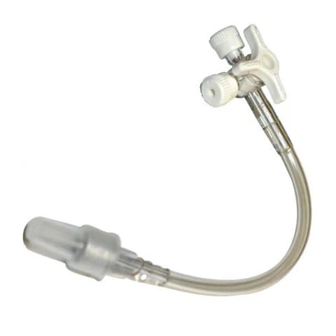 Three way stop cock With Extension Line- White- SURU