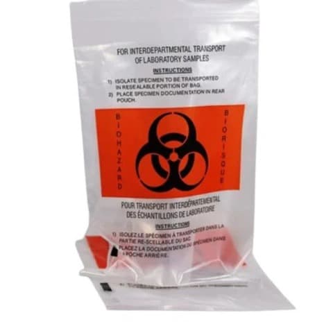 Specimen Transport Bag with Biohazard Marking
