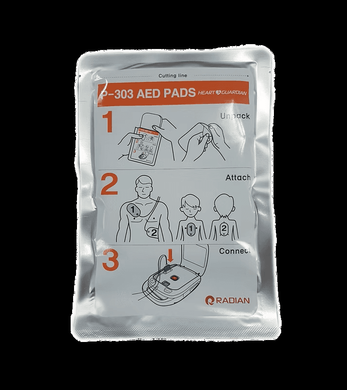 P-303 Replacement AED Pad for Heart Guardian HR-501 AED Machine - Radian Qbio
