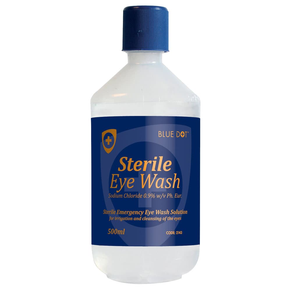Blue Dot Emergency Eye Wash Solution Sterile 500ml – 2143