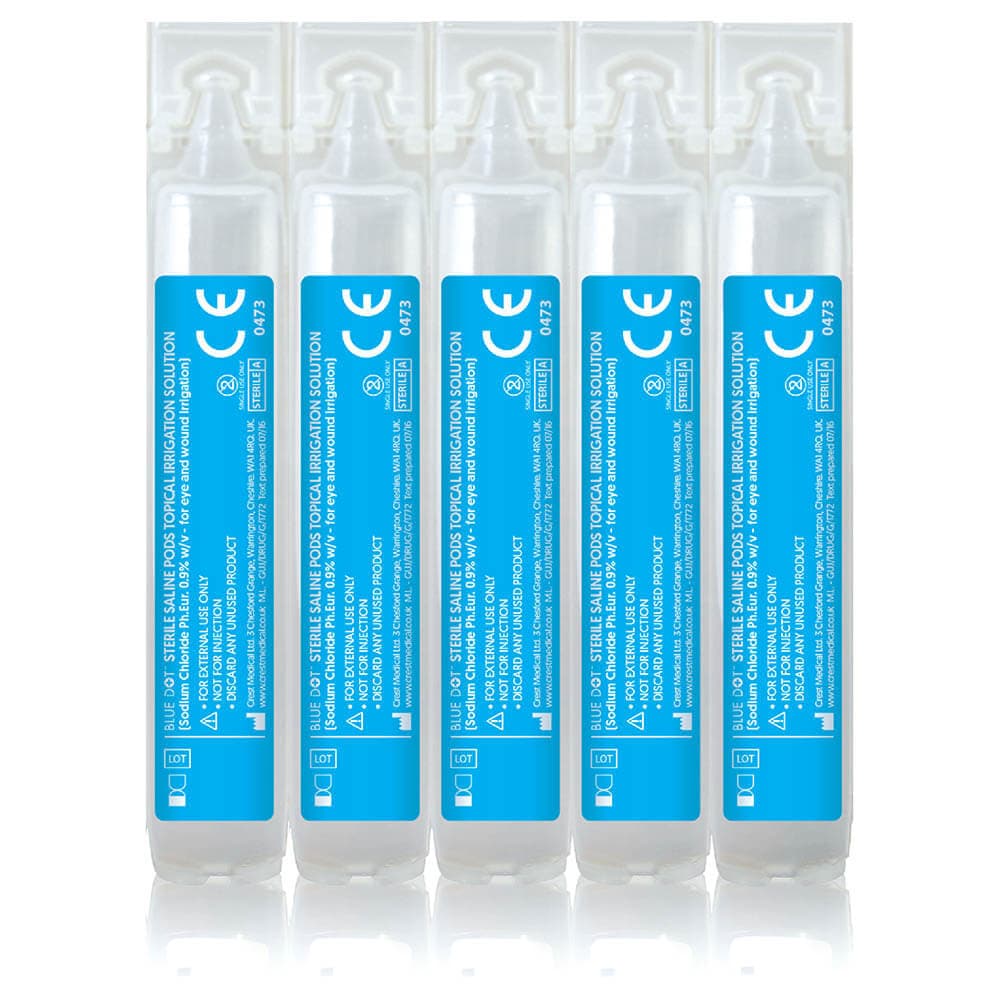 Blue Dot 20ml Sterile Eye Wash Pods – Box of 25 | 7912