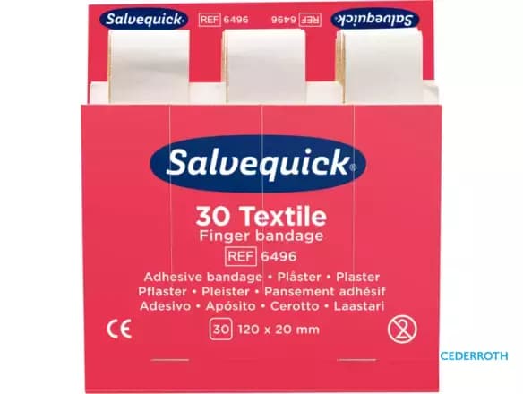 Salvequick Textile Finger Plasters – 120 × 20 mm | 6496