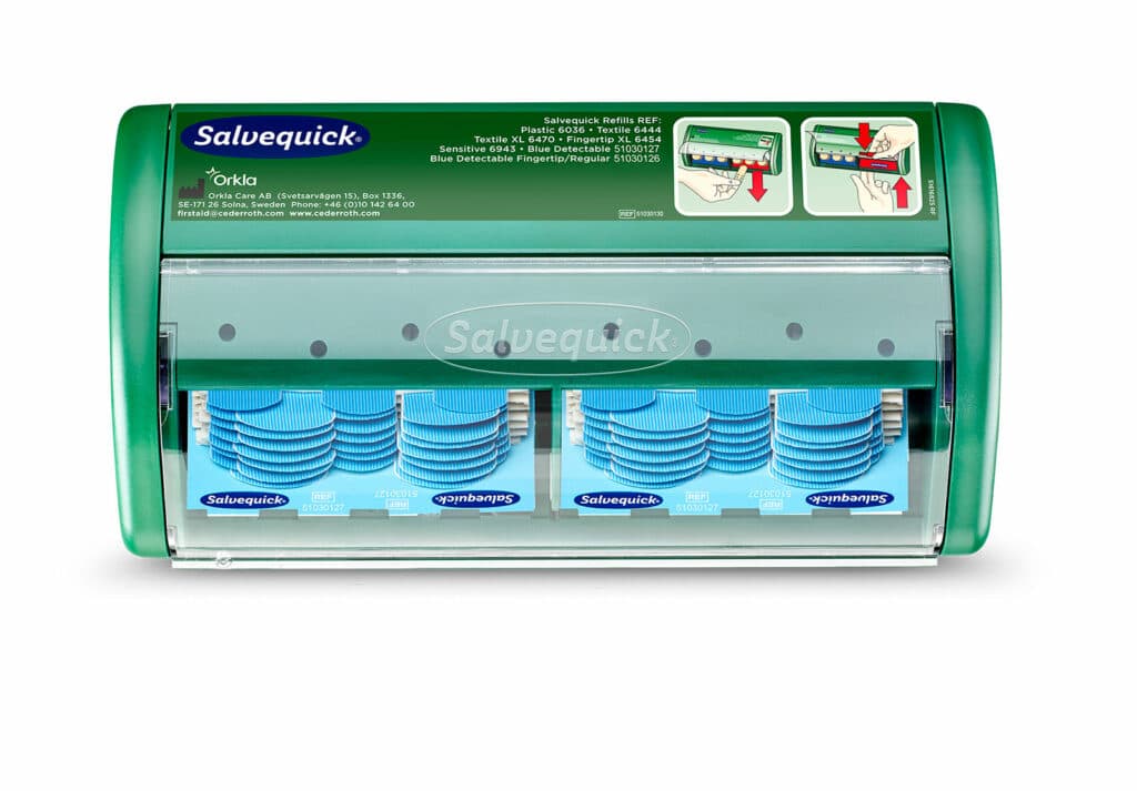 Cederroth Salvequick Blue Detectable Plaster Dispenser | 6735CAP